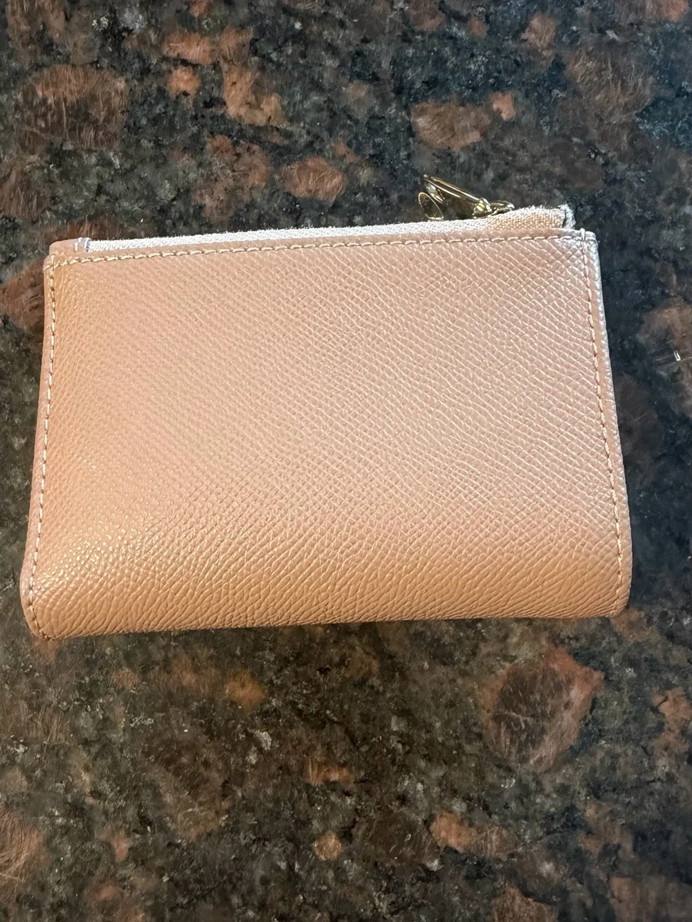 Furla Blush Pink Leather Card Holder with Gold Logo